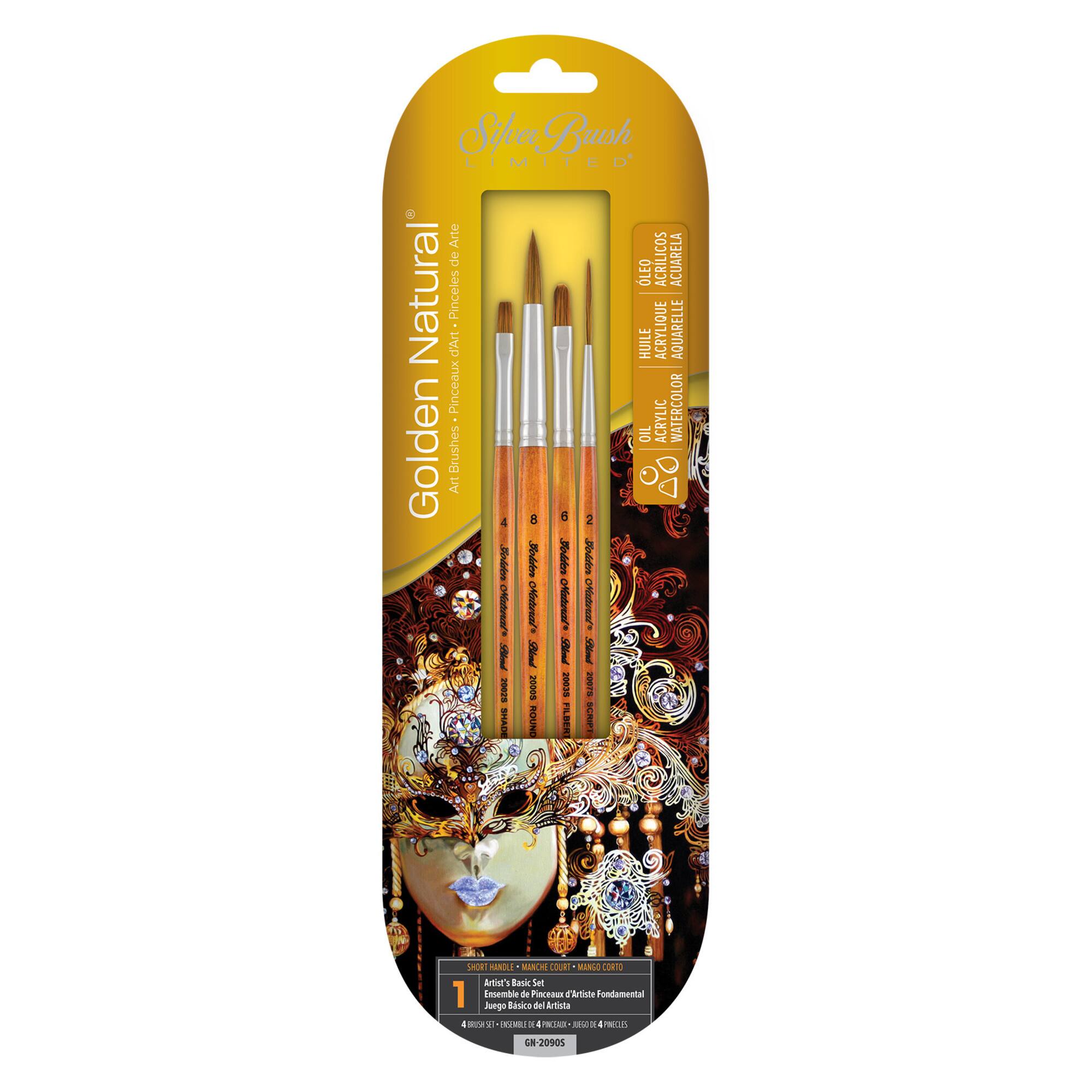 Silver Brush Limited Golden Natural® 4 Piece Brush Set